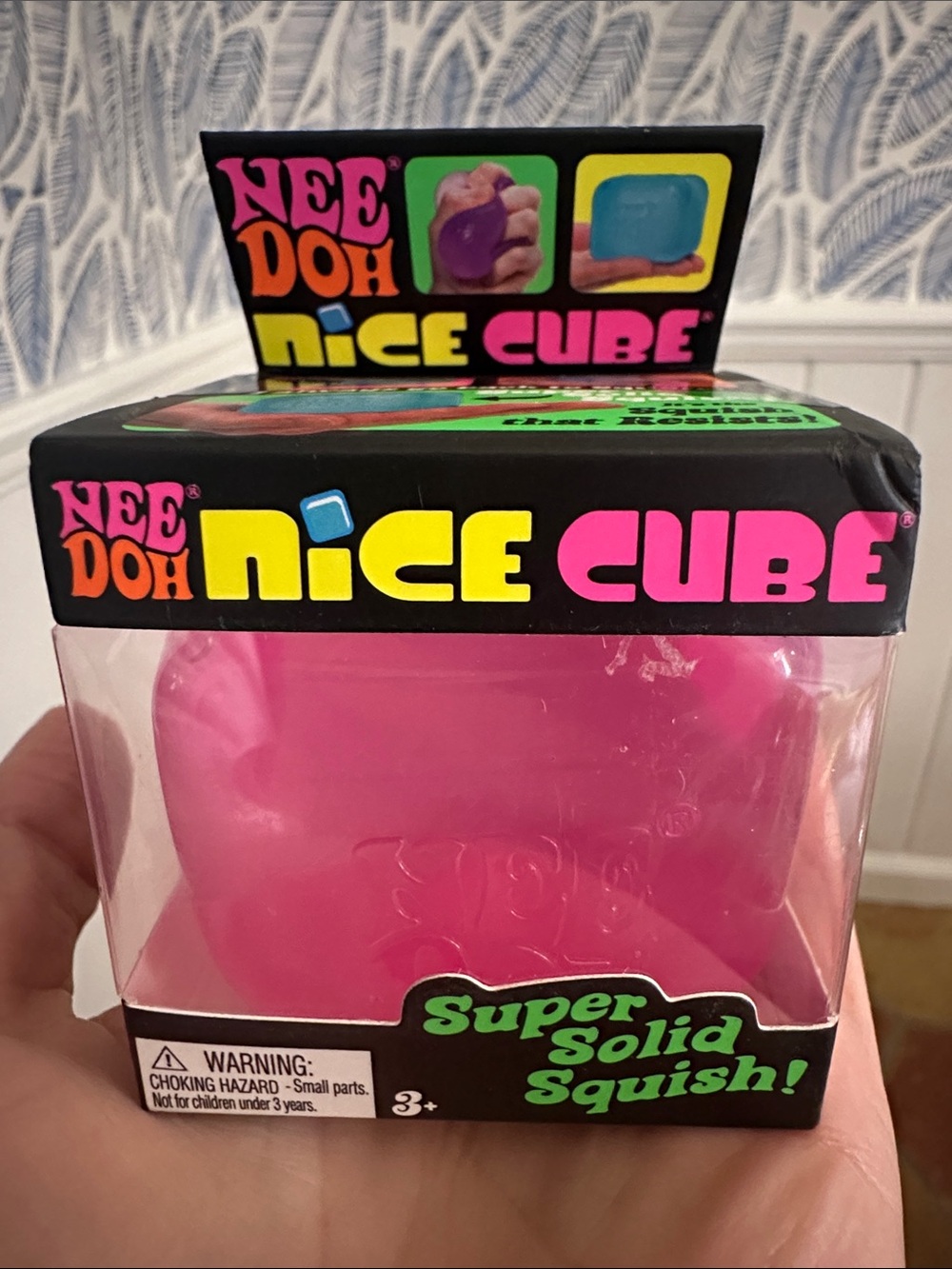 Schylling NeeDoh Nice Cube - Pink Super Solid Squish-Pink